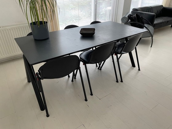 Image 1 of Vintage eetkamerset + 2 bijzettafels