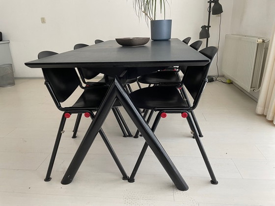 Image 1 of Vintage eetkamerset + 2 bijzettafels