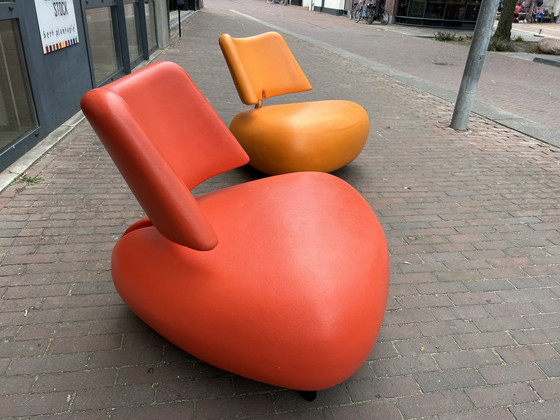 Image 1 of 2x Leolux Pallone Buiten & Binnen Fauteuils