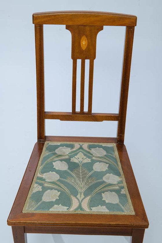 Image 1 of Jugendstihl secretair +2x Vintage stoel