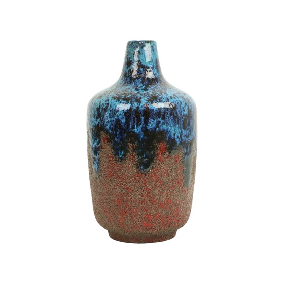 Image 1 of Zeer Zeldzame Blauwe Ceramano Incrusta Vaas 219 Hans Welling Design Fat Lava