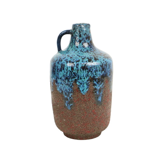 Image 1 of Zeer Zeldzame Blauwe Ceramano Incrusta Vaas 219 Hans Welling Design Fat Lava