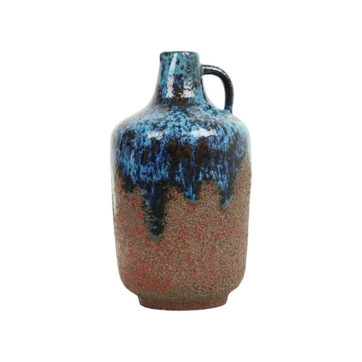 Zeer Zeldzame Blauwe Ceramano Incrusta Vaas 219 Hans Welling Design Fat Lava