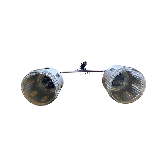 Image 1 of Vintage glas/teak lamp