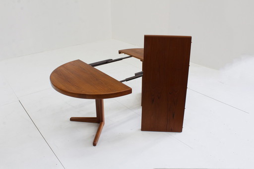 Vintage deense ronde uitschuifbare eettafel