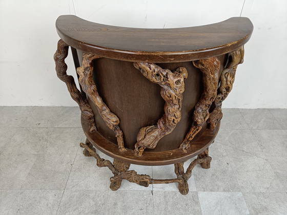 Image 1 of Vintage vurenhouten takbar, jaren 50