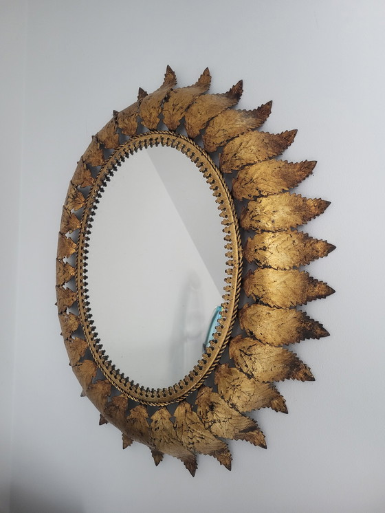 Image 1 of Spaanse vintage zonnespiegel ovaal model, Spanje, jaren 60