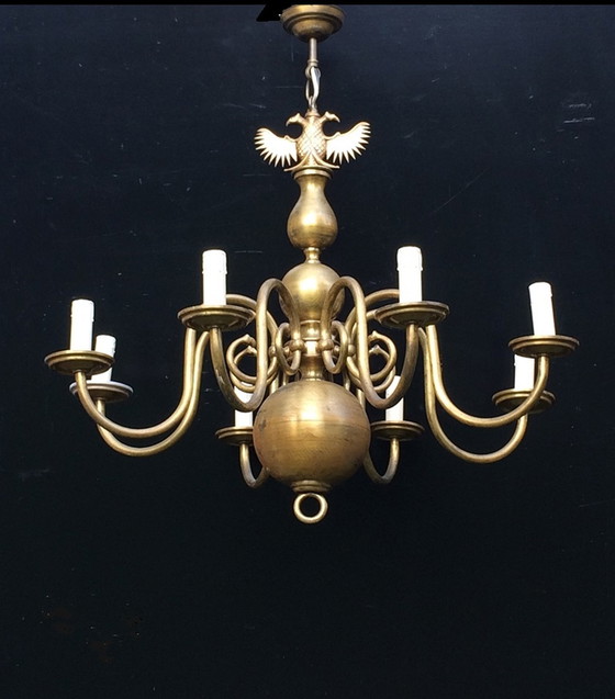 Image 1 of Antiek grote Hollandse stijl kroonluchter * Chandelier