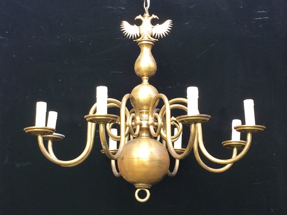 Image 1 of Antiek grote Hollandse stijl kroonluchter * Chandelier