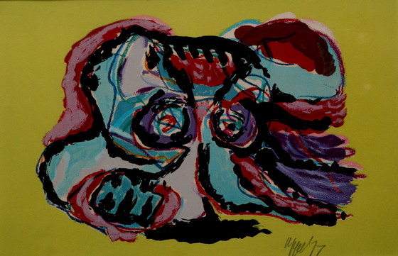 Image 1 of Karel Appel - Kleuren zeefdruk: Oiseau Hurlant - 1977