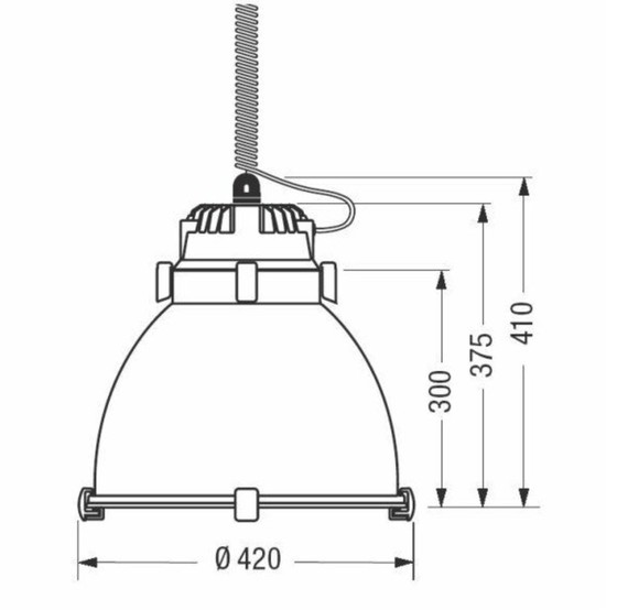 Image 1 of 2x Industriële hanglampen ing. castaldi, illuminazione (Sosia D06 / E27 )