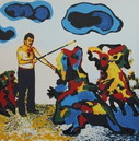 Karel Appel - De Tovenaar - kleurenzeefdruk - handgesigneerd
