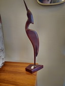 Vintage Houten Kraanvogel Houtsnijwerk Hout 