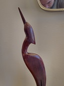 Vintage Houten Kraanvogel Houtsnijwerk Hout 
