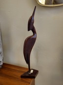 Vintage Houten Kraanvogel Houtsnijwerk Hout 