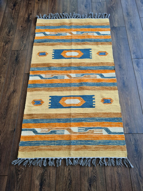 Image 1 of Kelima Handgeweven vloerkleed / tapijt - 100% Egyptische wol Kelim - 90x160cm - Klassiek