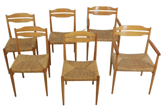 Image 1 of 6x vintage eetkamerstoelen
