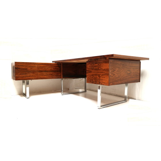 Image 1 of Groot zeldzaam vintage rio palissander hoekbureau / directiebureau uit de jaren ’60