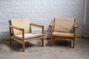 2x Børge Mogensen fauteuil Model 227 van Fredericia, jaren 60 Denemarken