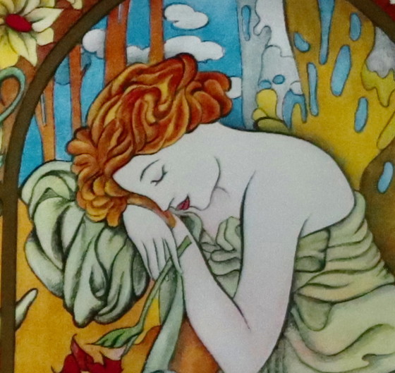 Image 1 of Alphonse Mucha - Repos de la Nuit litho