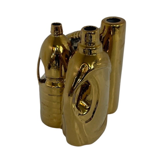 Image 1 of Pols Potten - Keramiek vaas in de vorm van schoonmaakmiddelen - Gold - Dutch Design