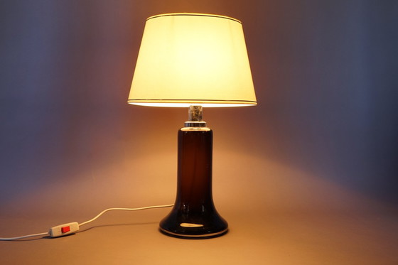 Image 1 of Psychedelische Vintage lamp van bruin Glas, jaren 70