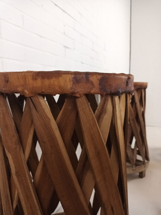 Image 1 of 5x vintage mexicaanse equipale barkruk