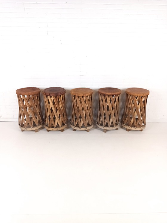 Image 1 of 5x vintage mexicaanse equipale barkruk