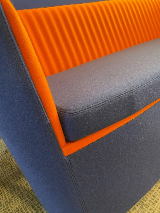 Image 1 of Gispen design bank - oranje/blauw