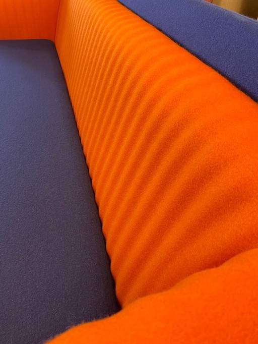 Gispen design bank - oranje/blauw