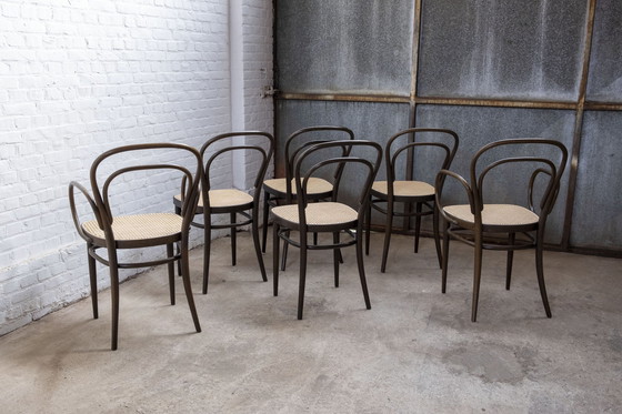 Image 1 of Set van 6 Thonet 214 en 214F stoelen