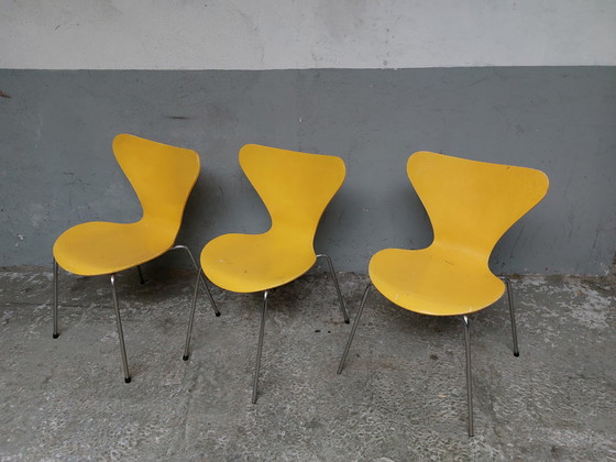 Image 1 of 3x Arne Jacobsen Stoelen for Fritz Hansen