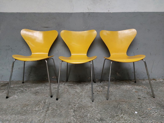 Image 1 of 3x Arne Jacobsen Stoelen for Fritz Hansen