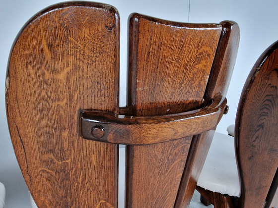Image 1 of 6x Vintage brutalistische eetkamerstoel