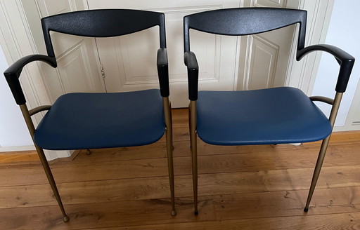 2x Vintage Italiaanse design stoelen