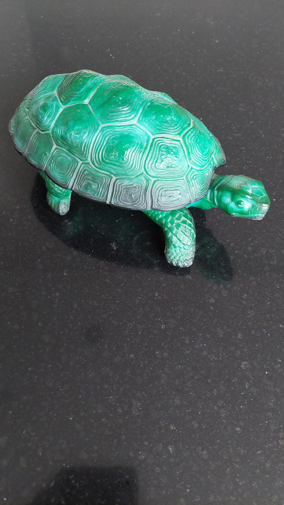 Image 1 of Boheemse Schlevogt, Petrucci Malachiet Glazen Schildpad Trinket Schotel