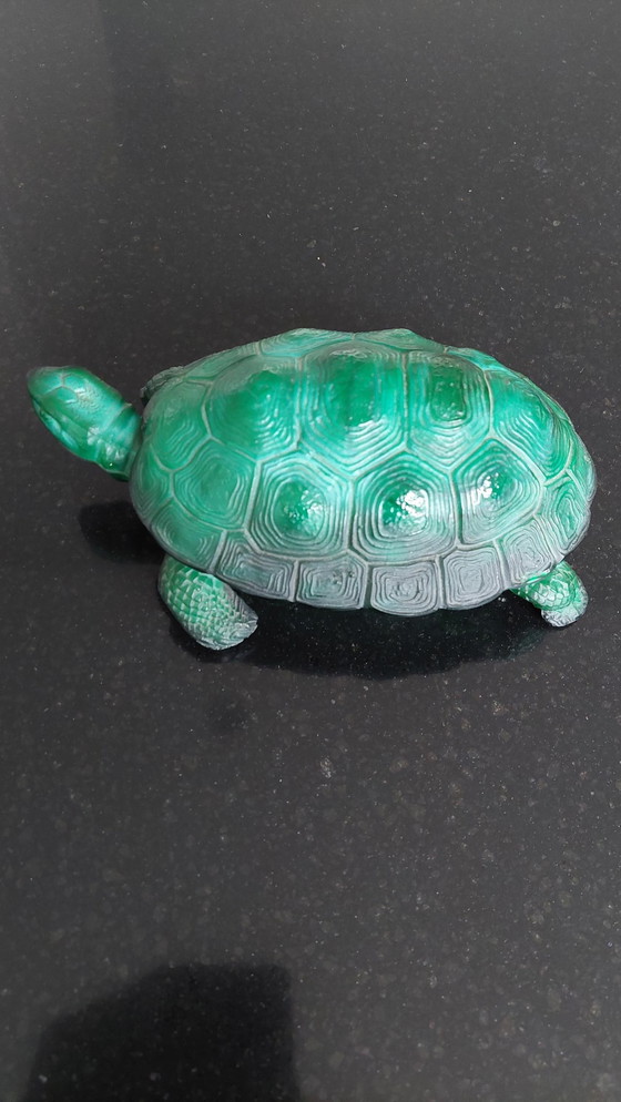 Image 1 of Boheemse Schlevogt, Petrucci Malachiet Glazen Schildpad Trinket Schotel