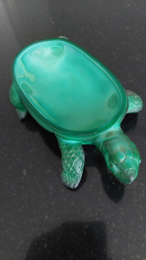 Image 1 of Boheemse Schlevogt, Petrucci Malachiet Glazen Schildpad Trinket Schotel