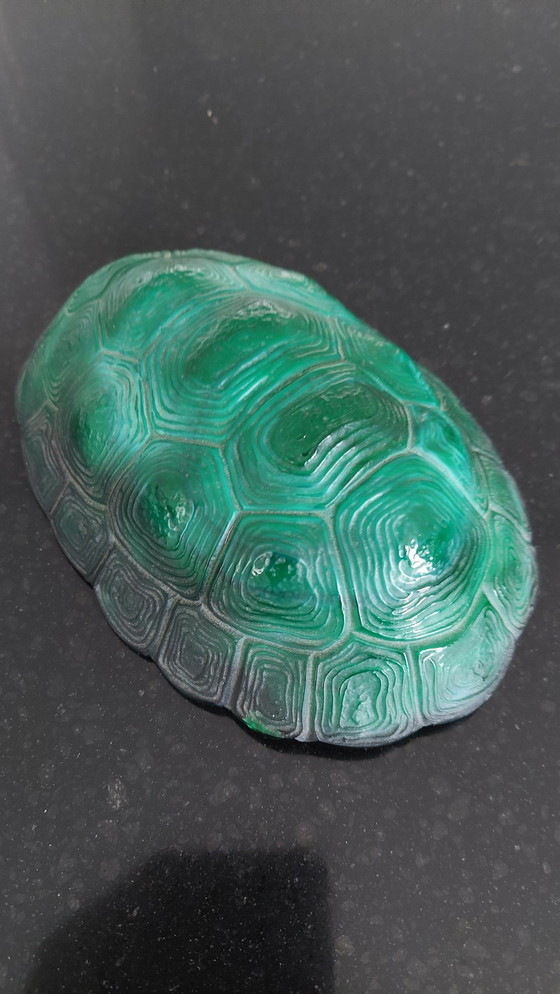 Image 1 of Boheemse Schlevogt, Petrucci Malachiet Glazen Schildpad Trinket Schotel