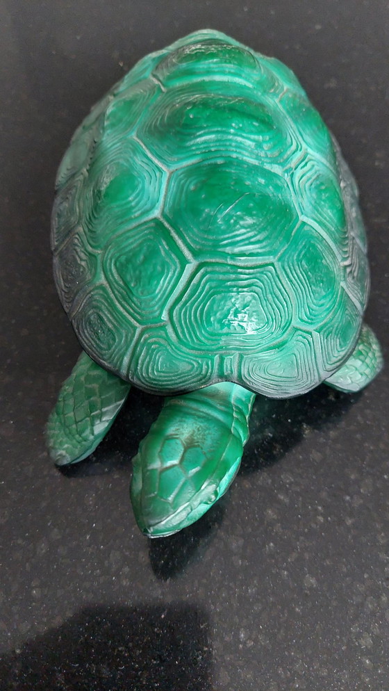 Image 1 of Boheemse Schlevogt, Petrucci Malachiet Glazen Schildpad Trinket Schotel