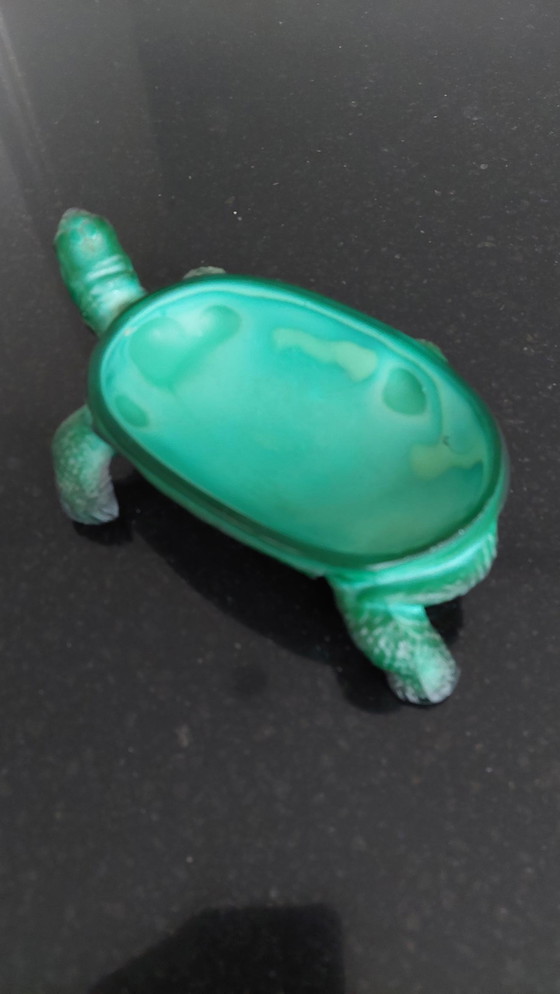 Image 1 of Boheemse Schlevogt, Petrucci Malachiet Glazen Schildpad Trinket Schotel