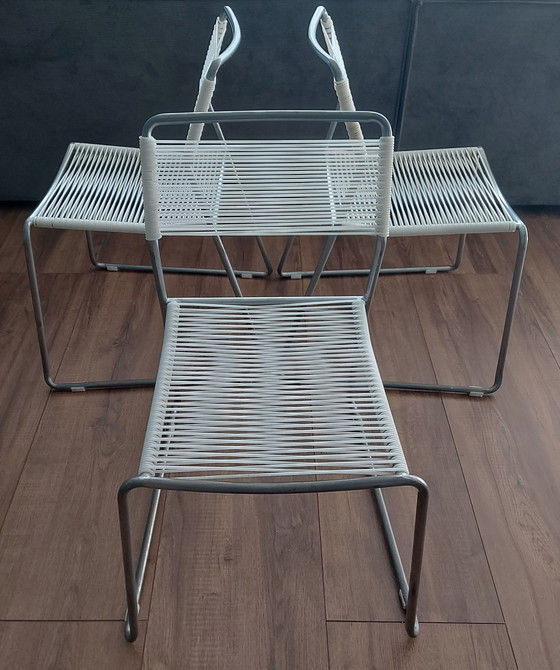 Image 1 of 3x Lisa Norinder Witte Spaghetti stoelen jaren '90