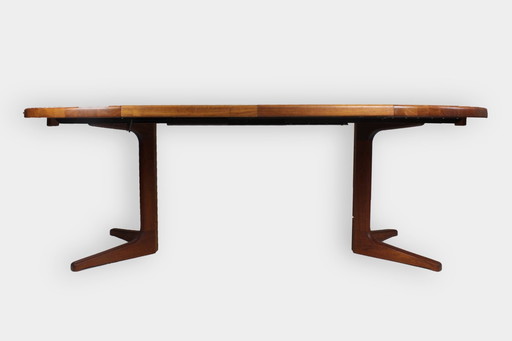 Vintage deense ovalen eettafel teak