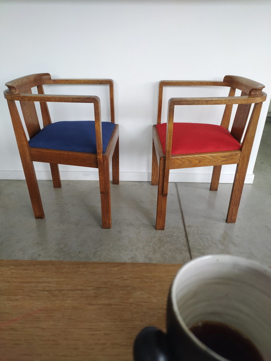 Image 1 of Modernistische art deco stoelen vintage