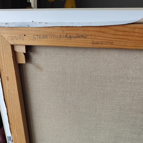 Image 1 of DIC Zandbergen orgineel Schilderij De Straatmuzikanten Barcelona