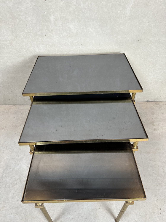 Image 1 of Vintage brass ‘nesting tables’