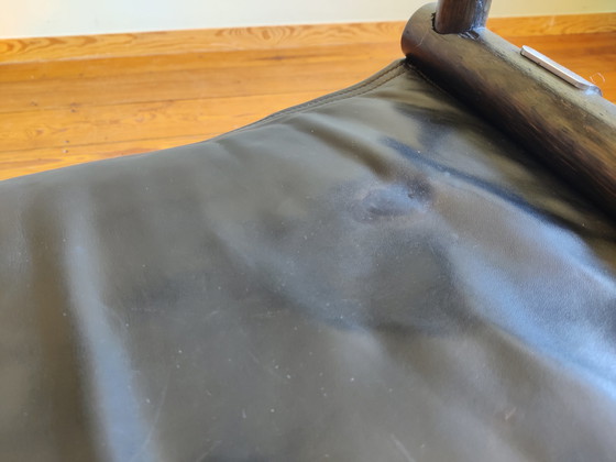 Image 1 of 4 x vintage regisseursstoelen X-stoel van McGuire, jaren 50