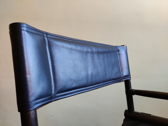 Image 1 of 4 x vintage regisseursstoelen X-stoel van McGuire, jaren 50