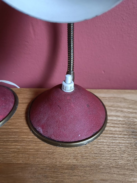 Image 1 of 2x Vintage Bureaulampje Nachtlampje