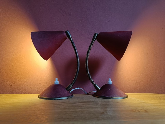 Image 1 of 2x Vintage Bureaulampje Nachtlampje